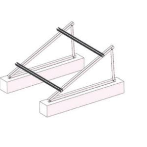 Galvanized PV Mounting Structure - 1P Flat Roof - Starter