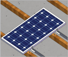 Galvanised PV Mounting Structure - 1P Tiled Roof - Starter